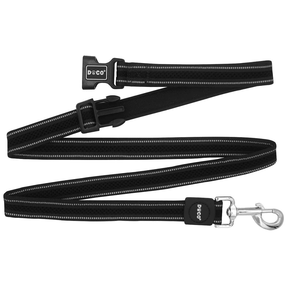 Doco Pet Supplies Doco® Athletica Easy-Snap Air Leash 6ft - Black - M/L