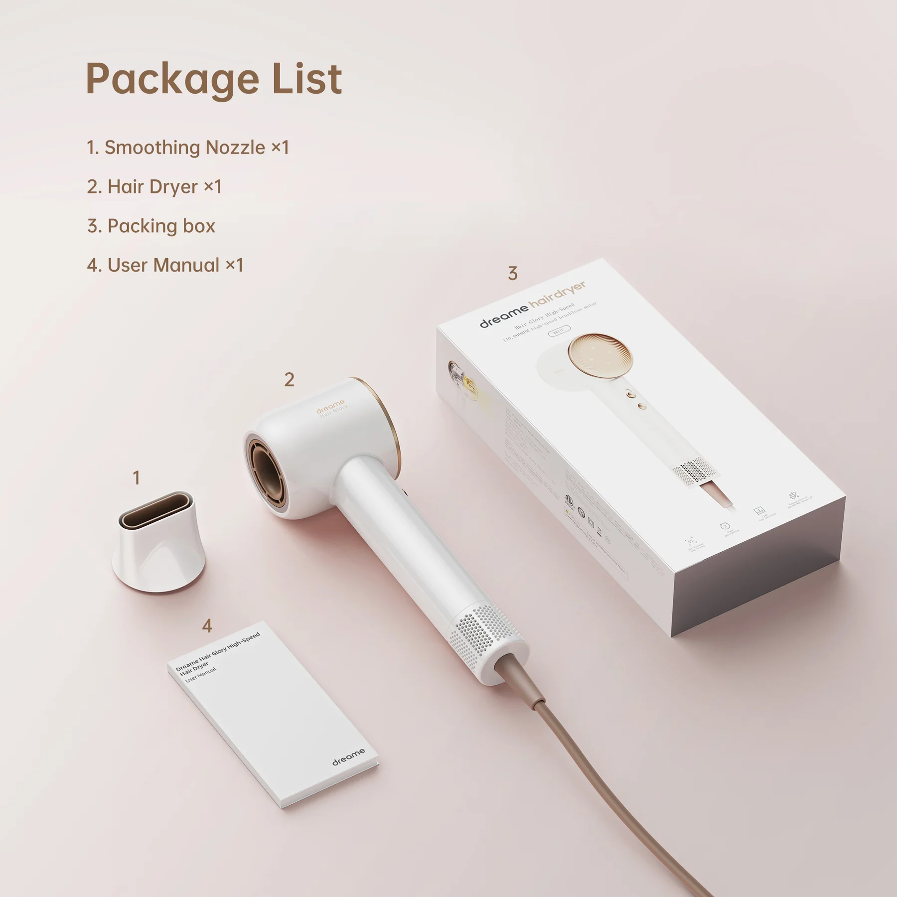 Dreame Hair Glory High-Speed Hair Dryer in Rose Hold wR_c07e3b75-4245-47eb-8ca2-  main image 4