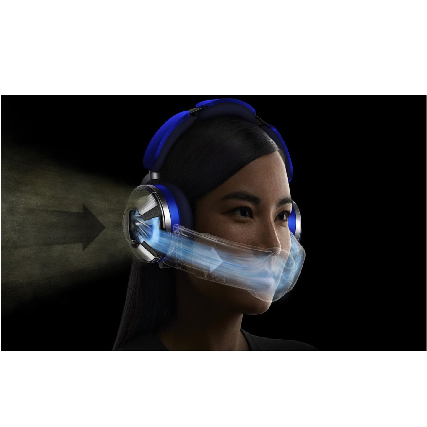 flitit Dyson Zone WP01 Wireless Over Ear Headphones With Purification Visor Ultra Blue