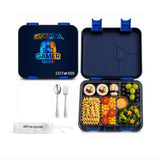 Eazy Kids - 6/4 Convertible Bento Lunch Box Set - Gamer Black - 1080 ml