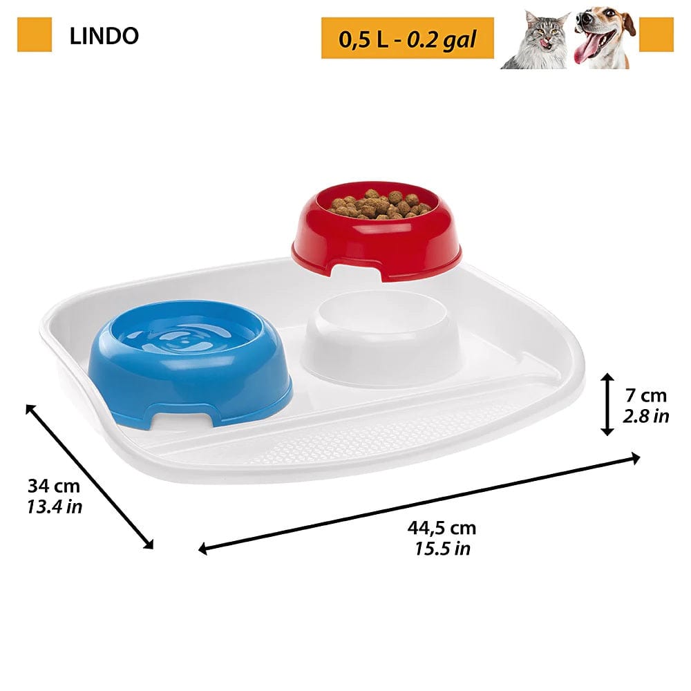 Ferplast Pet Supplies Ferplast Lindo Plastic Bowls With Tray 600ml
