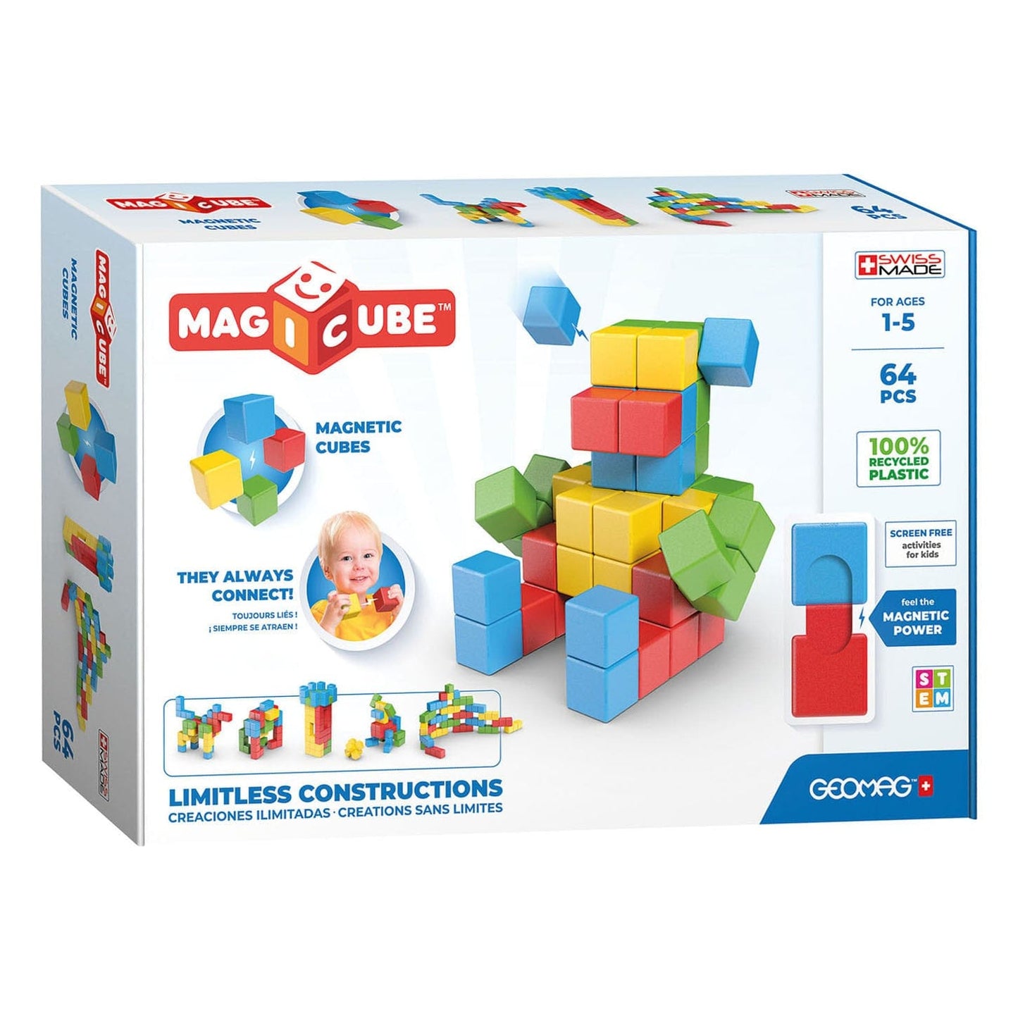 Geomag Toys Geomag Magicube Full Color Recycled Try me 64 pcs
