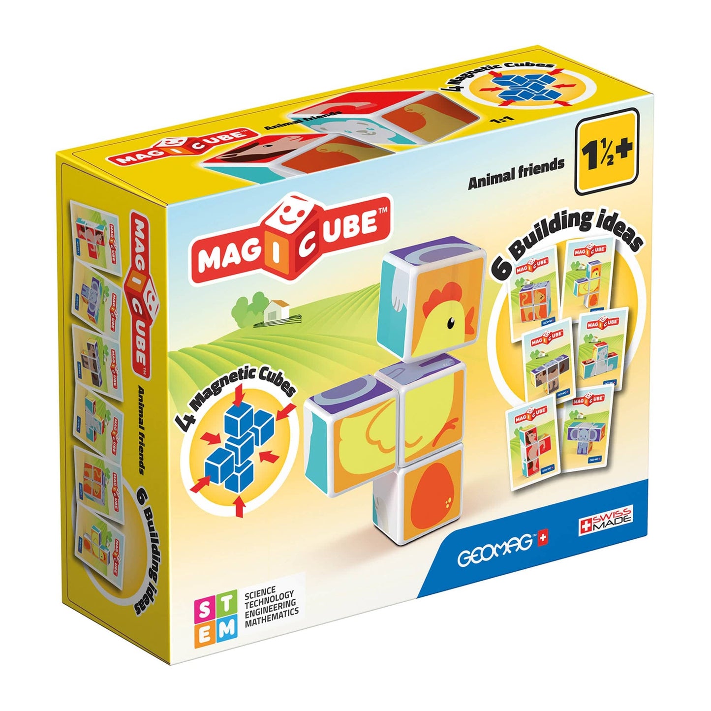 Geomag Toys Geomag Magicube Printed Animal Friends + Cards 7 pcs