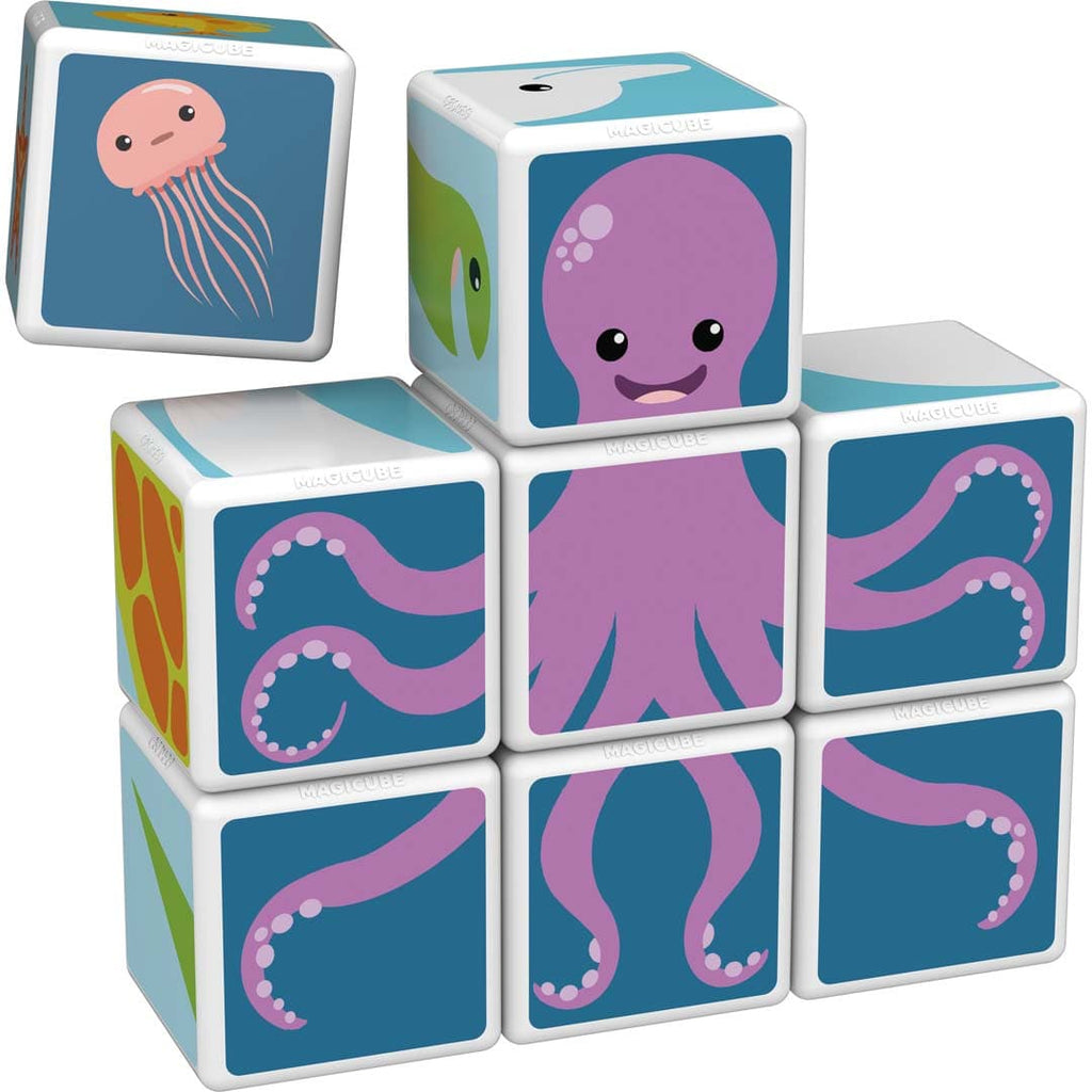 Geomag Toys Geomag Magicube Printed Sea Animals + Cards 11 pcs