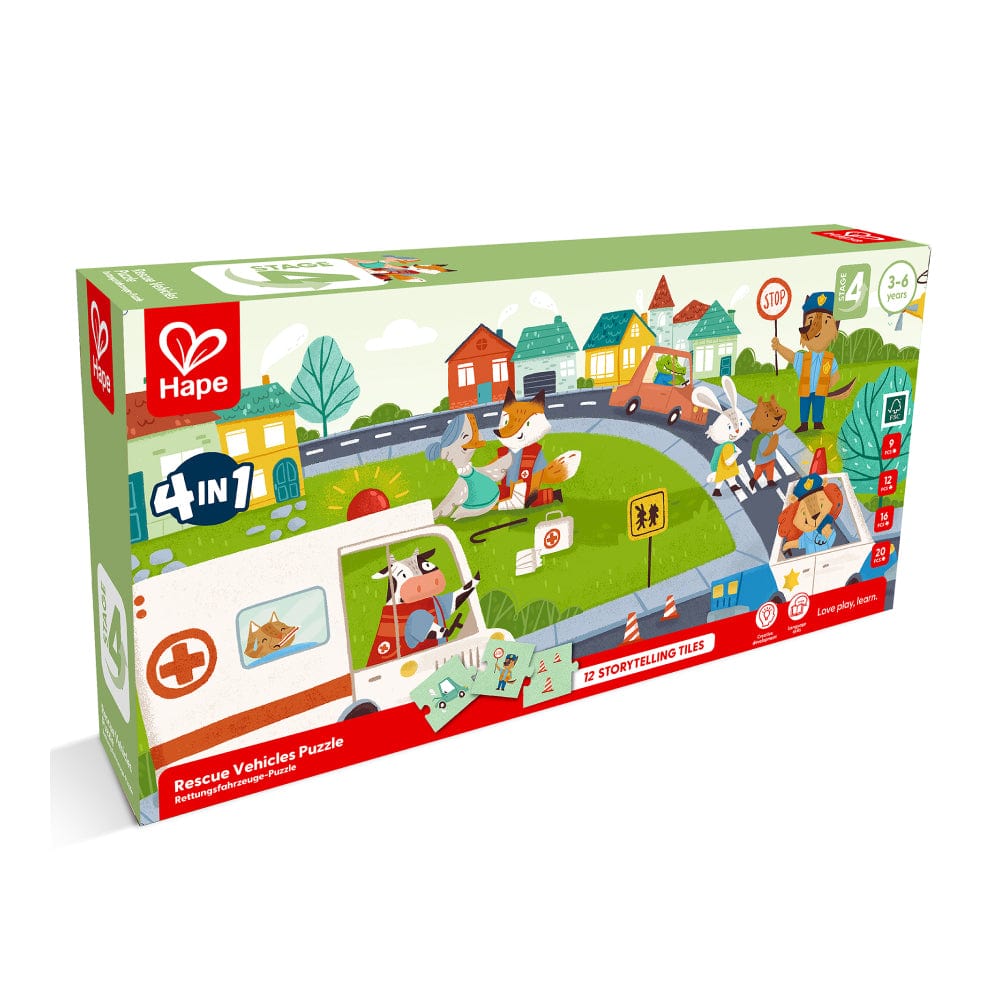 Hape Toys Rescue Vehicles Puzzle ( 80 x 20cm)