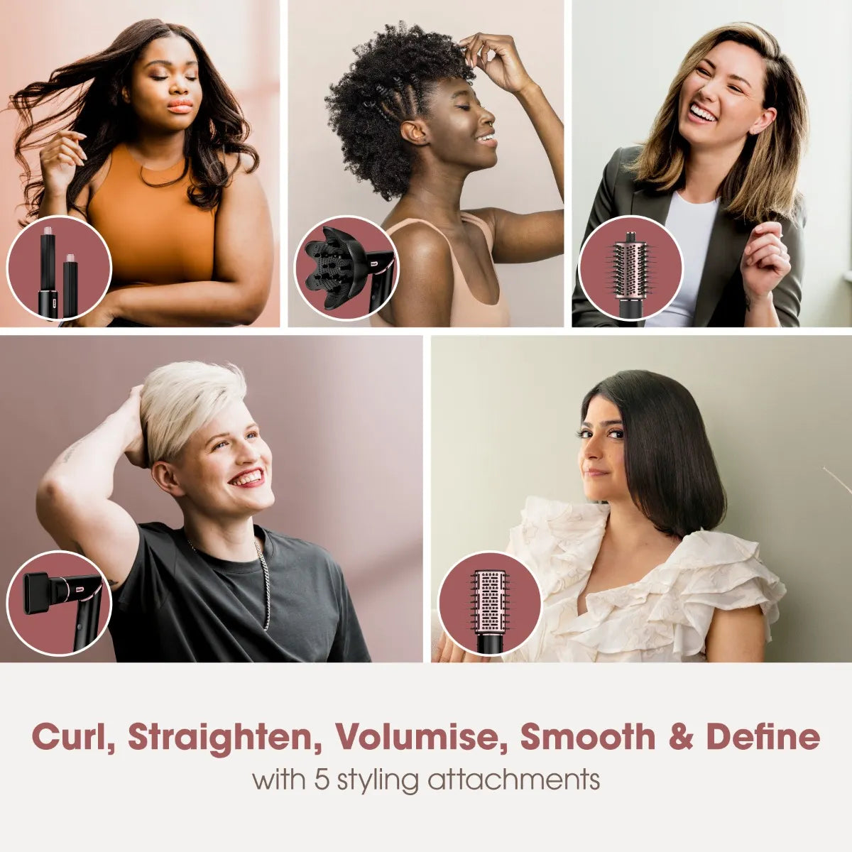 Shark FlexStyle 5-in-1 Air Styler & Hair Dryer HD440ME - Black/Rose Gold