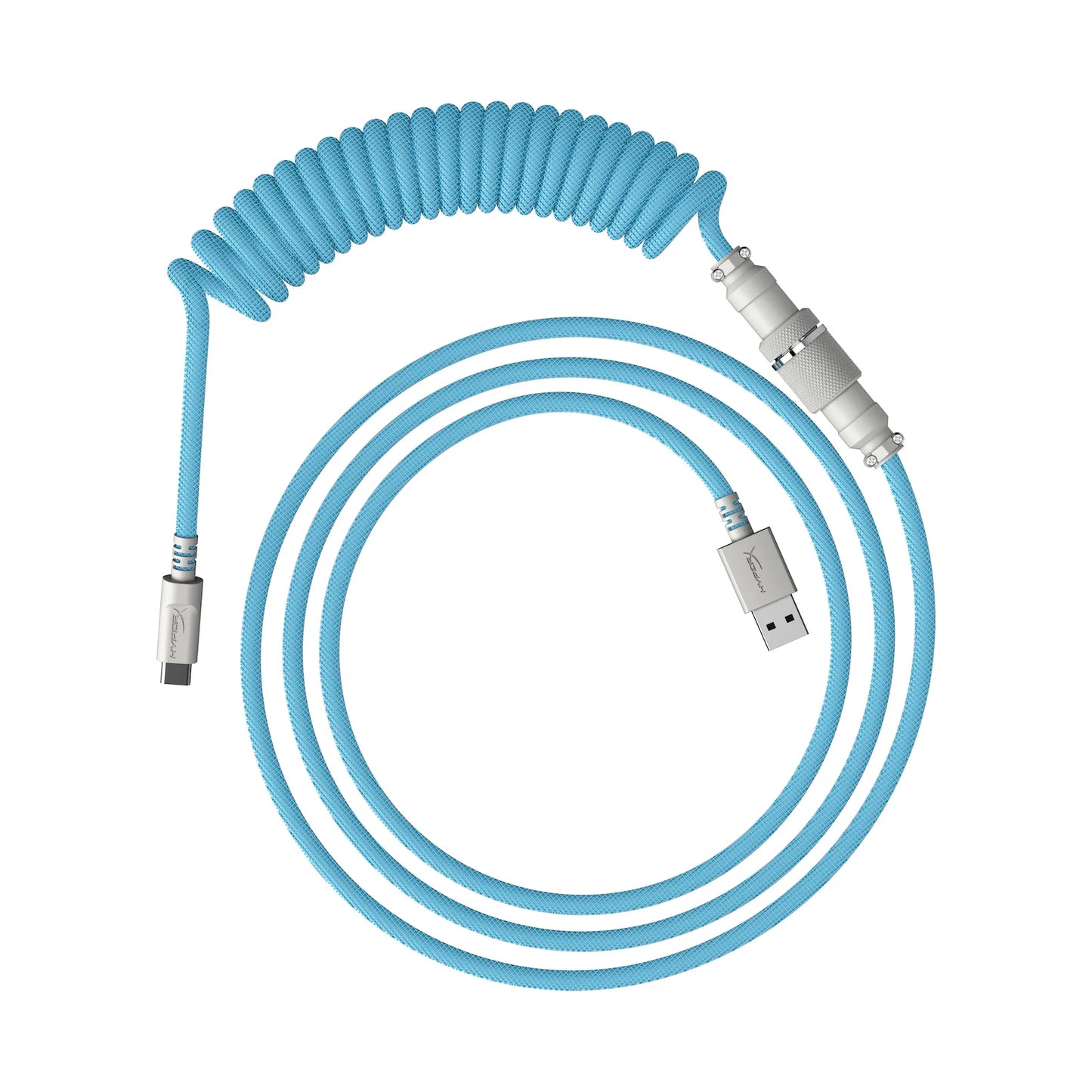 HYPERX Coiled Cable - Light Blue/White - 1.37M