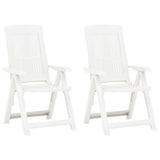Garden Reclining Chairs 2 pcs Plastic White