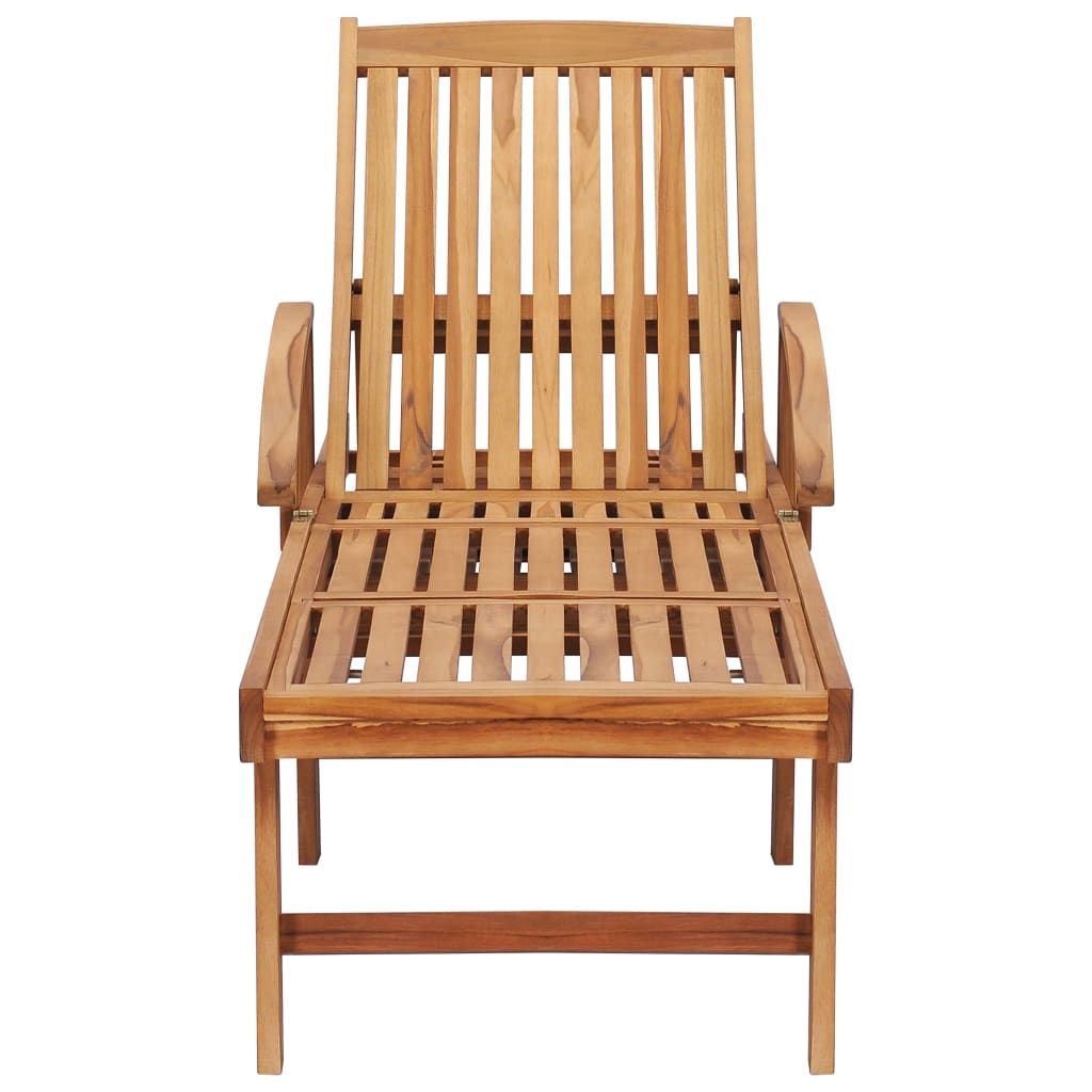 Sun Loungers 2 pcs with Table Solid Teak Wood