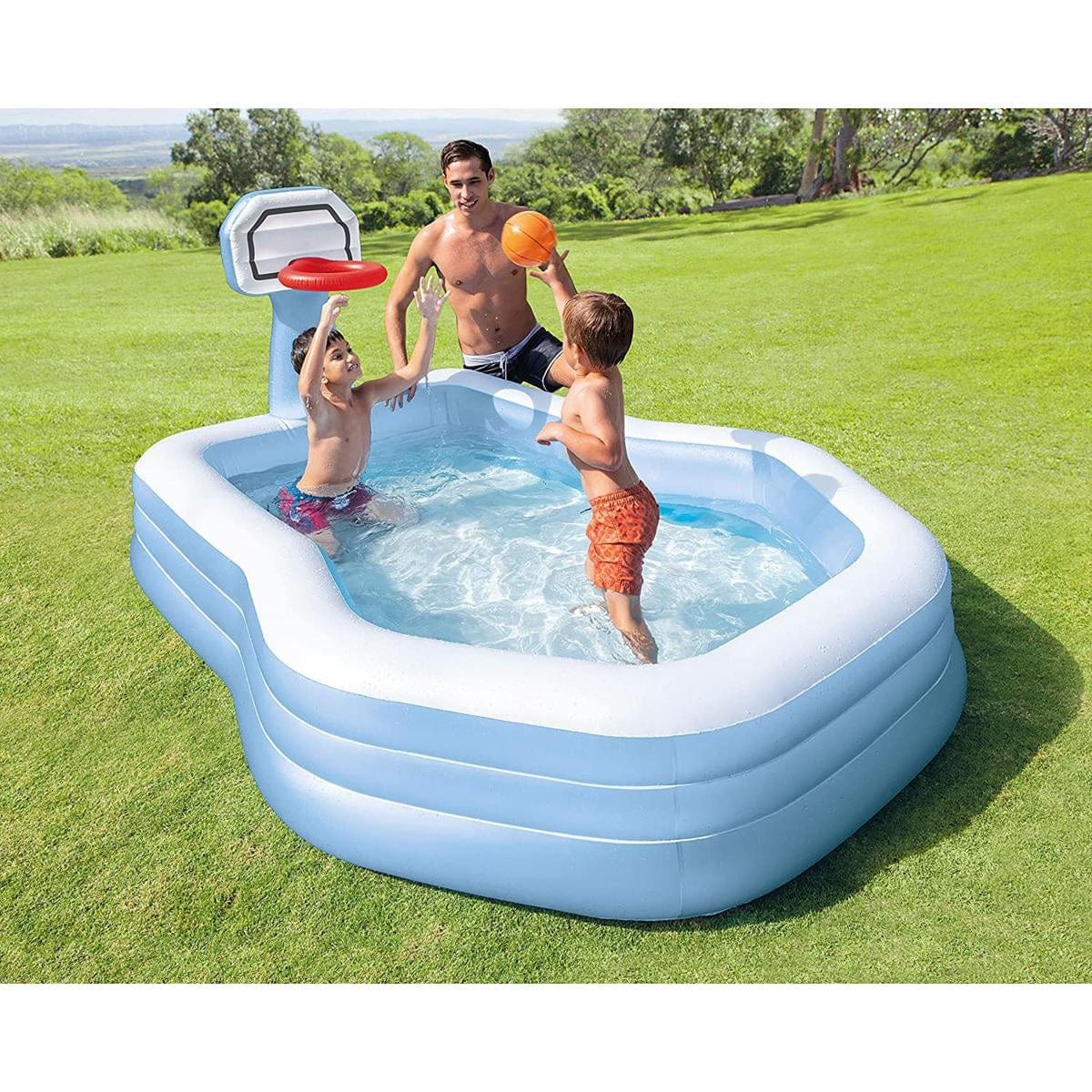 Intex Outdoor Intex Swim Center Shooting Hoops Family Pool