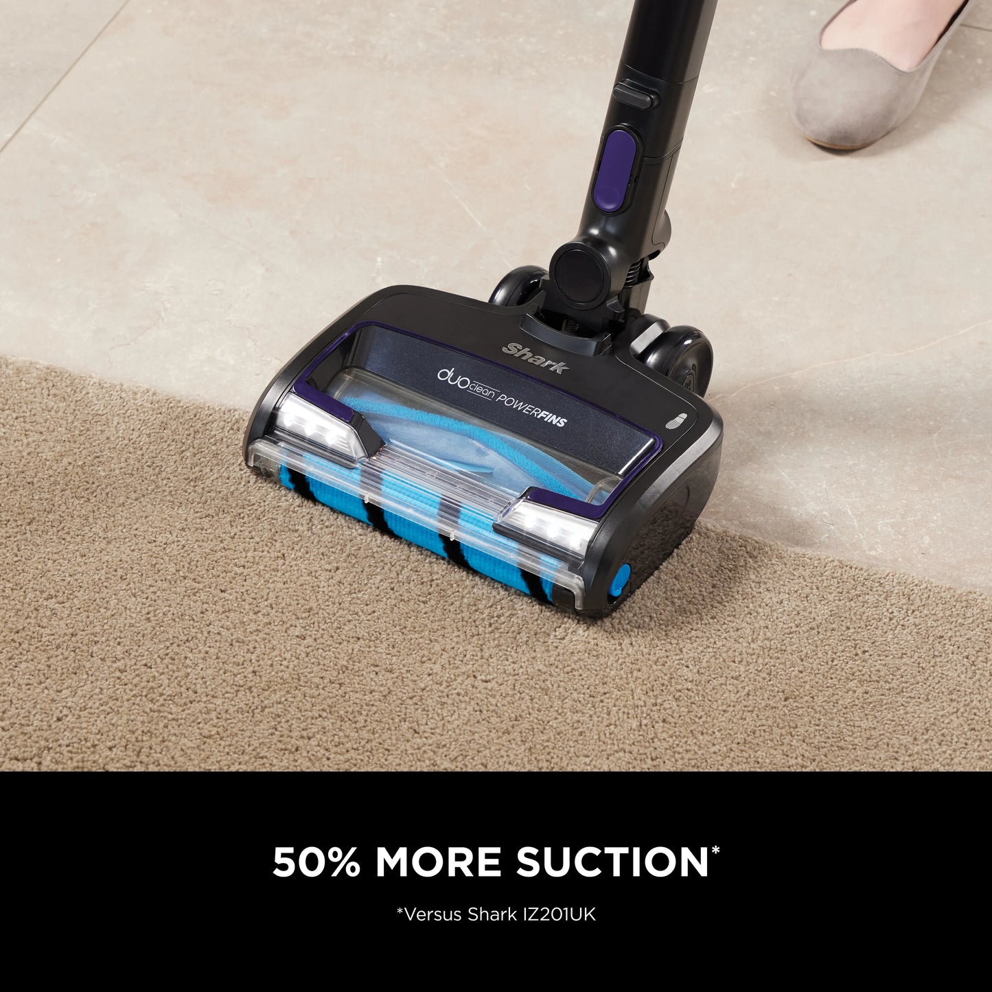 Shark Anti Hair Wrap Cordless DuoClean Pet Vacuum IZ300MET - Black/Blue