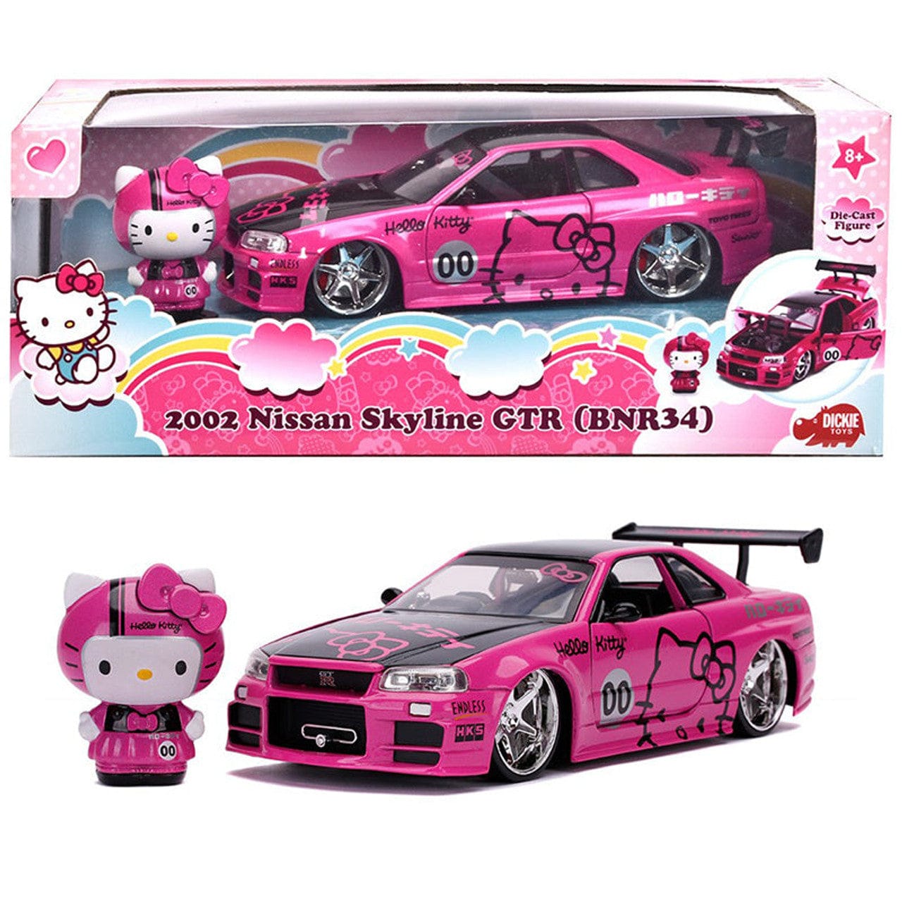 JADA Toys Dickie - Hello Kitty 2002 Nissan Skyline 1:24