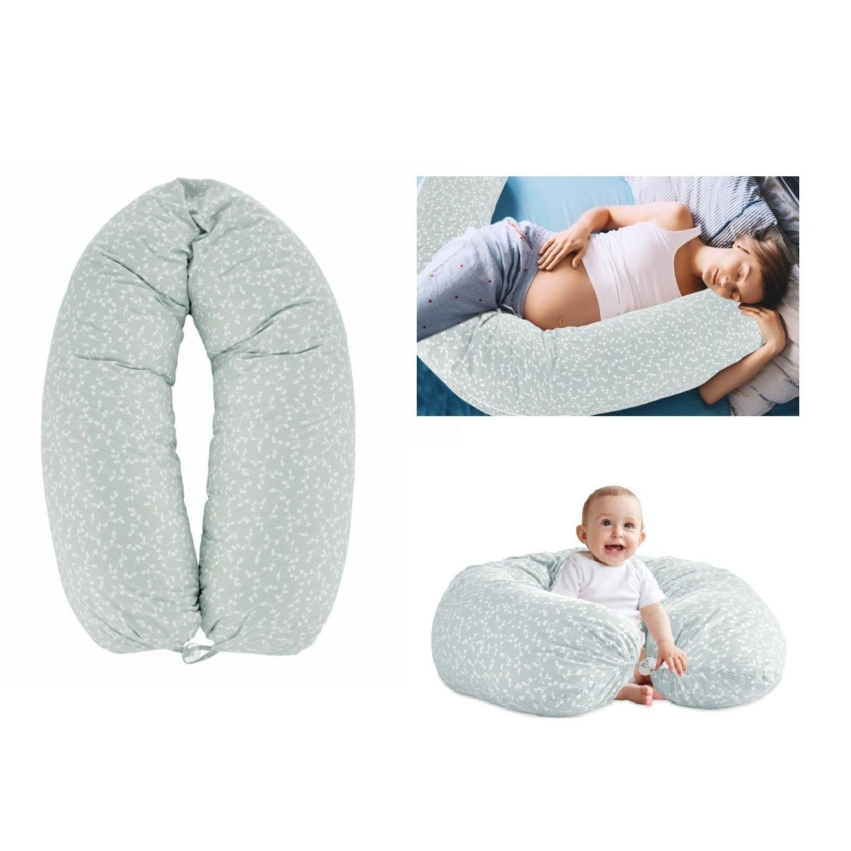 Babyjem - Flower Multifunctional Mother & Baby Pillow - Green - 0 Months+