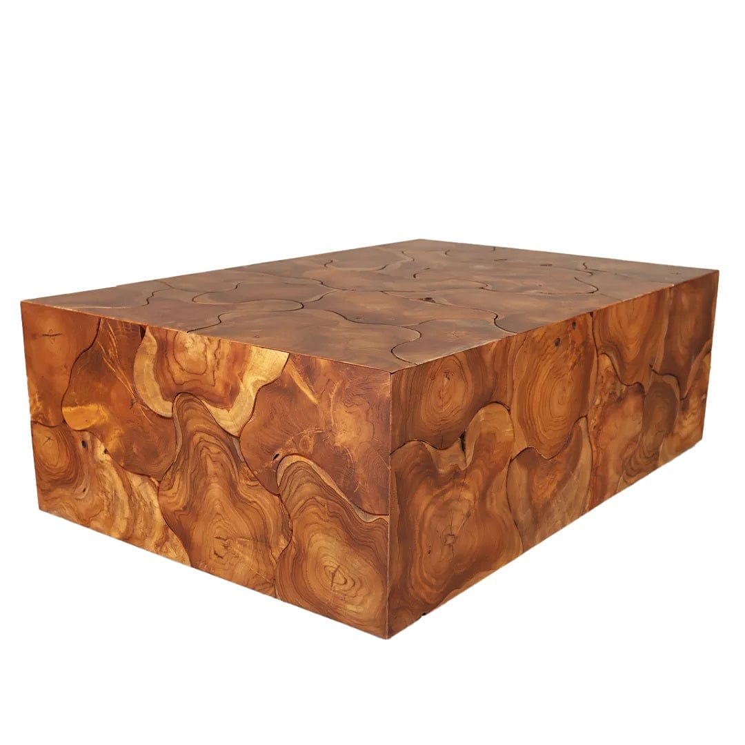 Ligna Home & Kitchen Teak Slice Coffee Table Rectangle