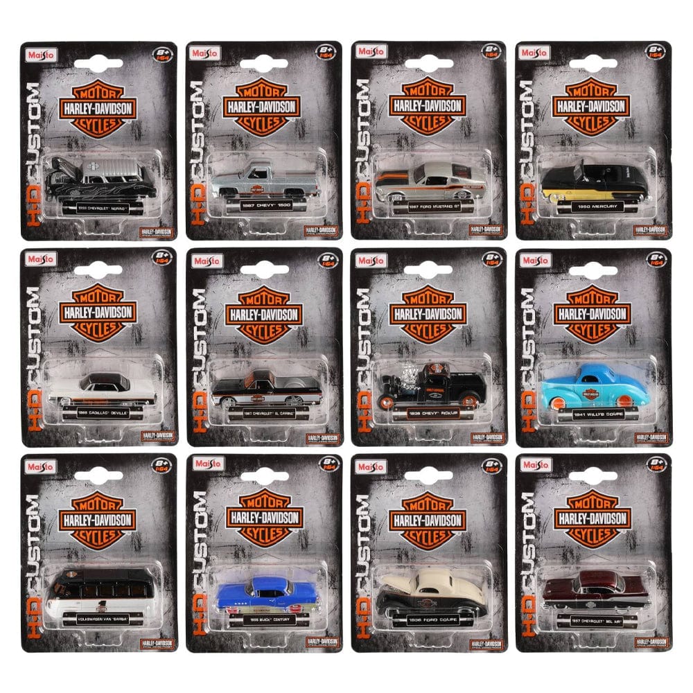 Maisto Toys 1:64 H-D Custom Cars 12Pcs