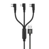 Swiss Military USB A to 3in1 Braided Premium Cable 2 Meter, Black
