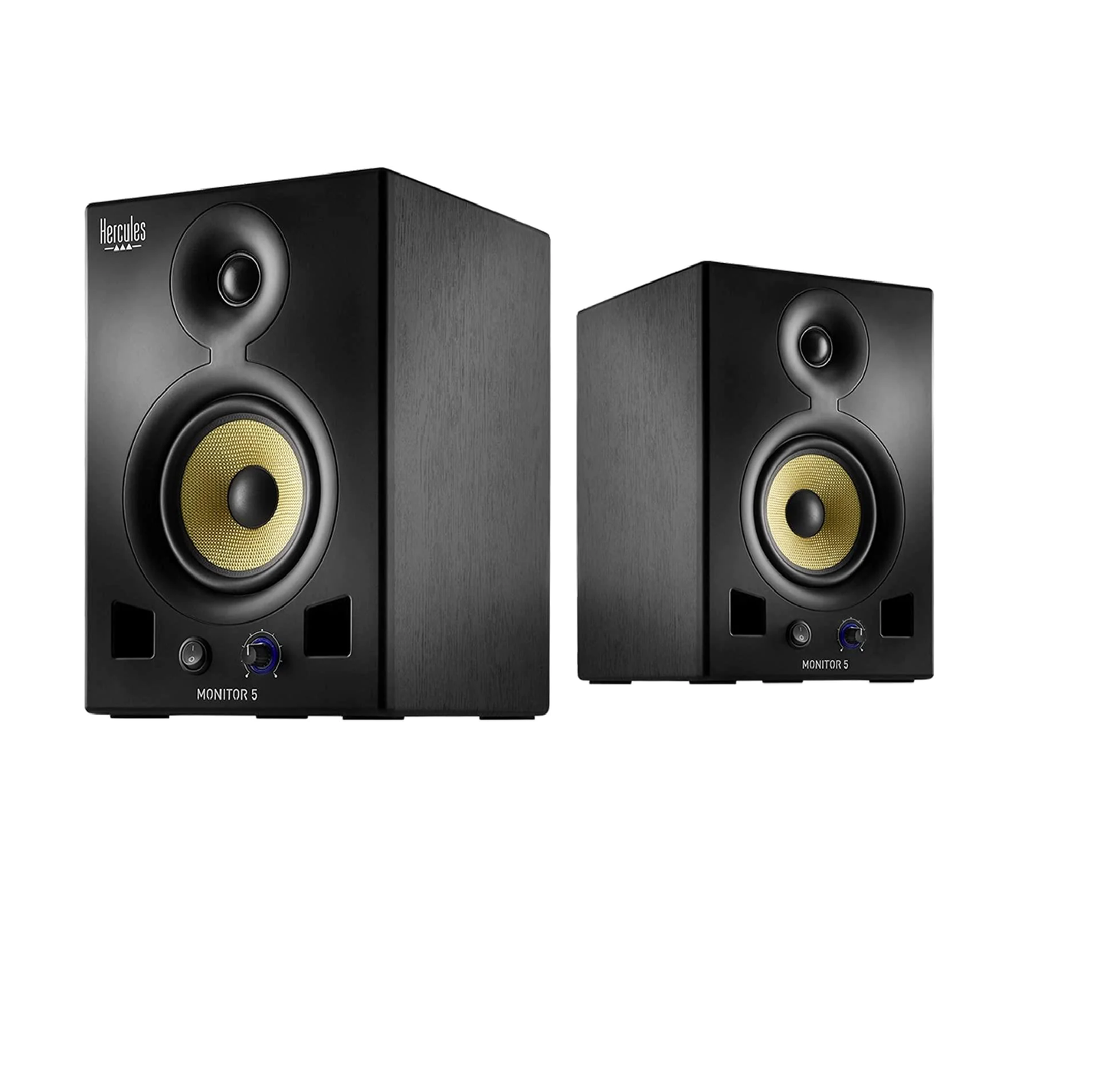 Hercules Monitor 5: زوج من مكبرات الصوت النشطة ذات التضخيم المزدوج HER-DJ-MONITOR5