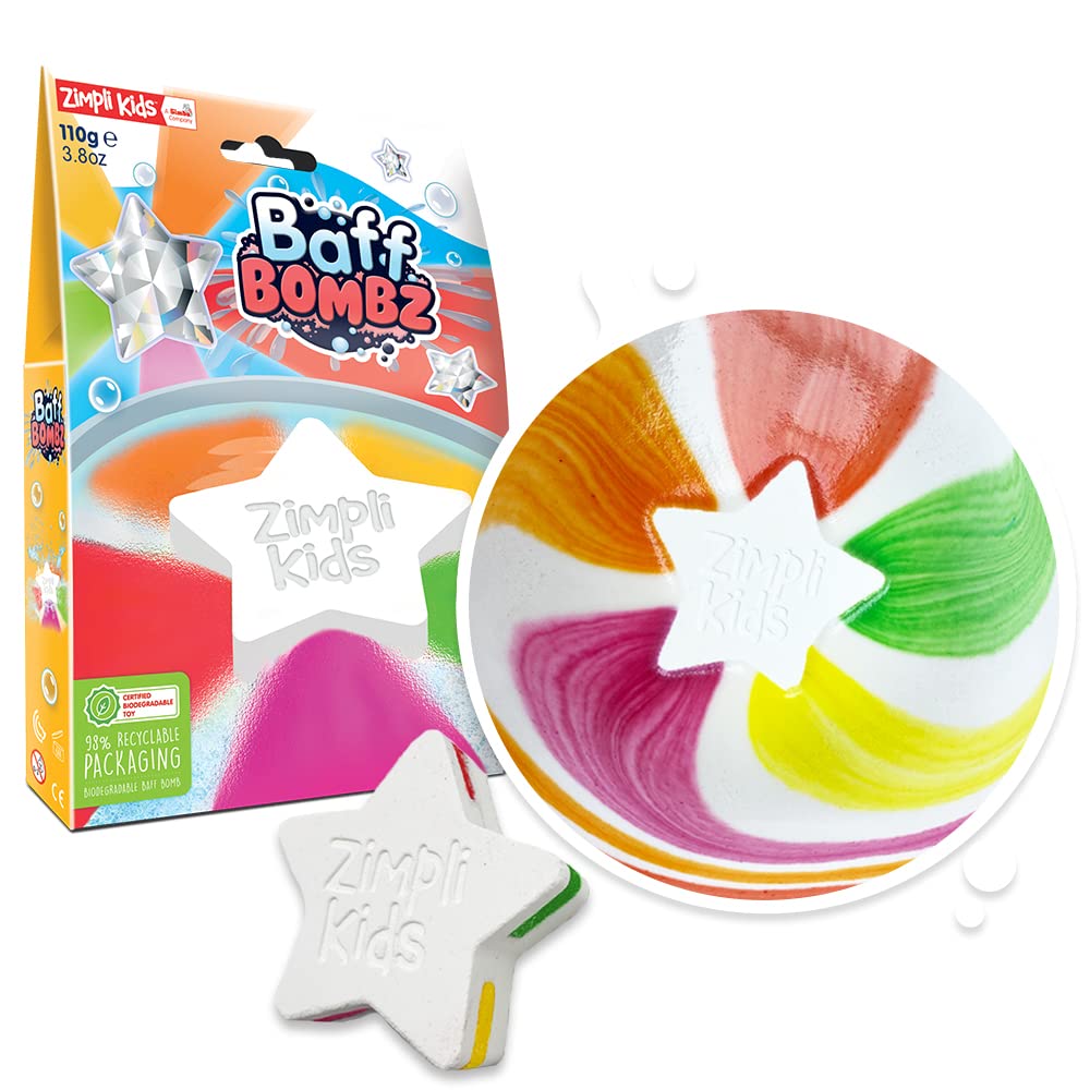 Zimpli Kids Art & Craft Kits Zimpli Kids Baff Bomb White Star Rainbow Effect