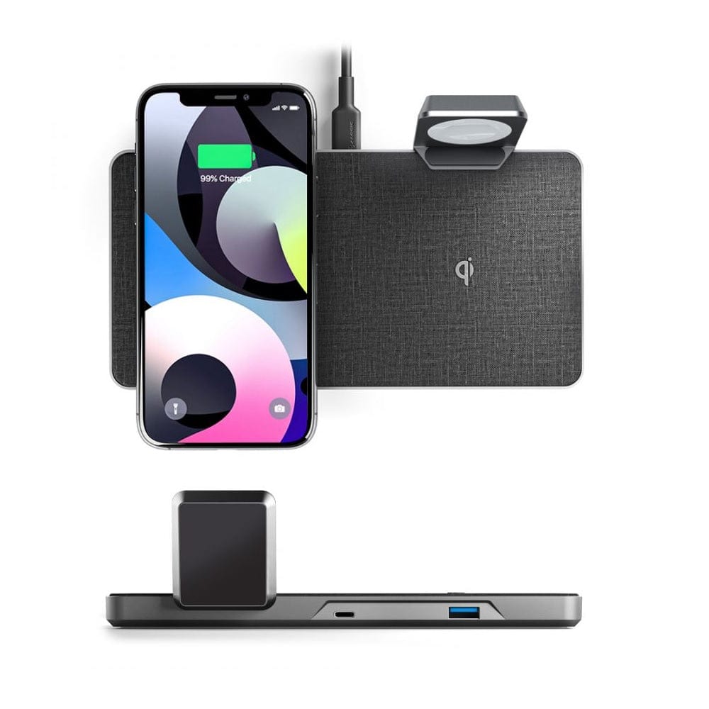 Alogic Electronics ALogic 4-in-1 W/L Charging Dock for Apple Watch, Airpods and iPhone with USB-A Charging Output