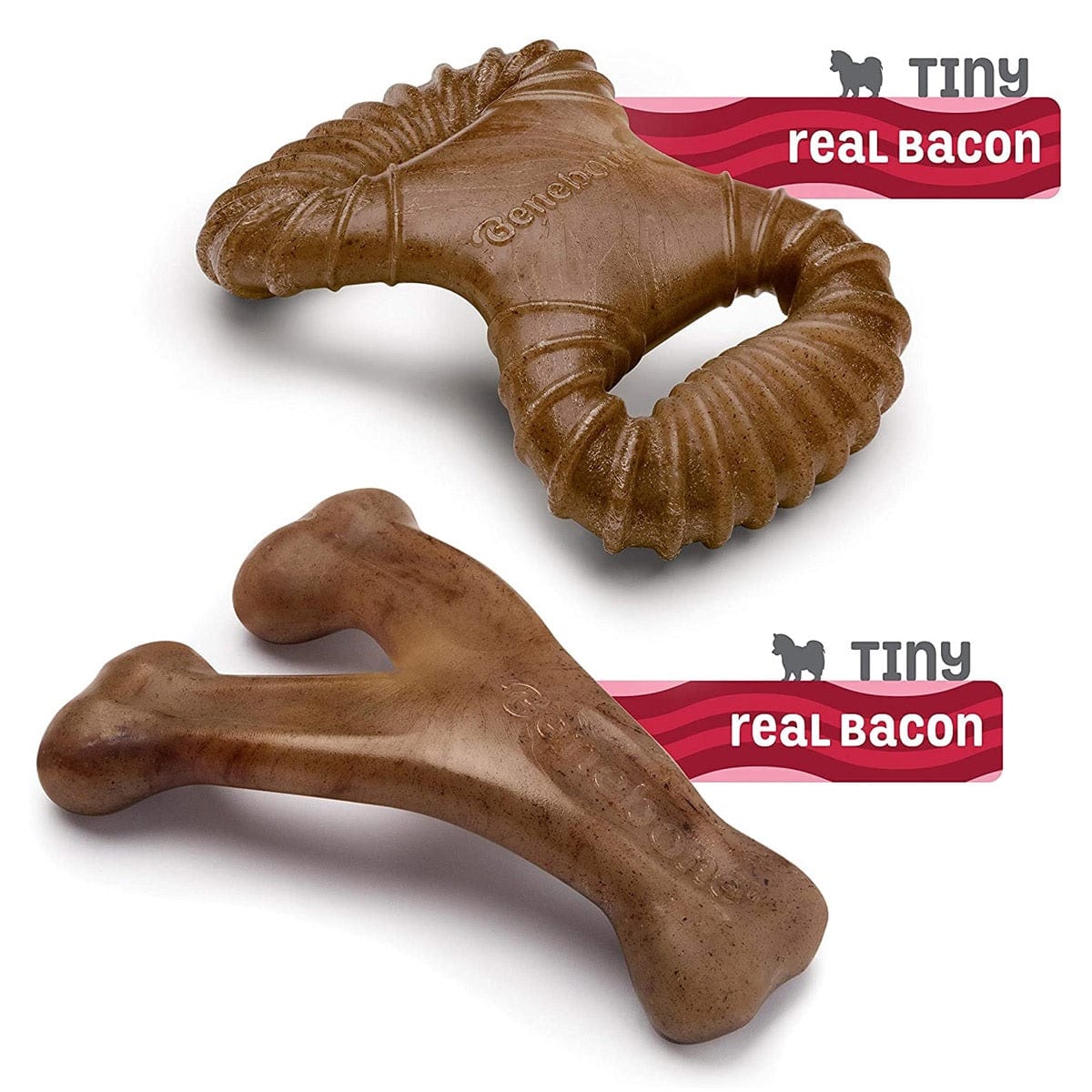 Benebone Pet Supplies Benebone 2-Pack Dental Chew/Wishbone Bacon - Tiny