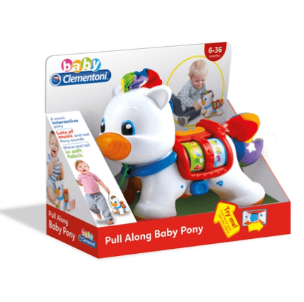 Clemen Toys Clemen-Clementoni baby pull along pony m.color