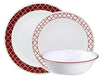 Corelle Home & Kitchen Corelle Crimson Trellis 18 Pcs Dinner Set (1130931 - 4116488)