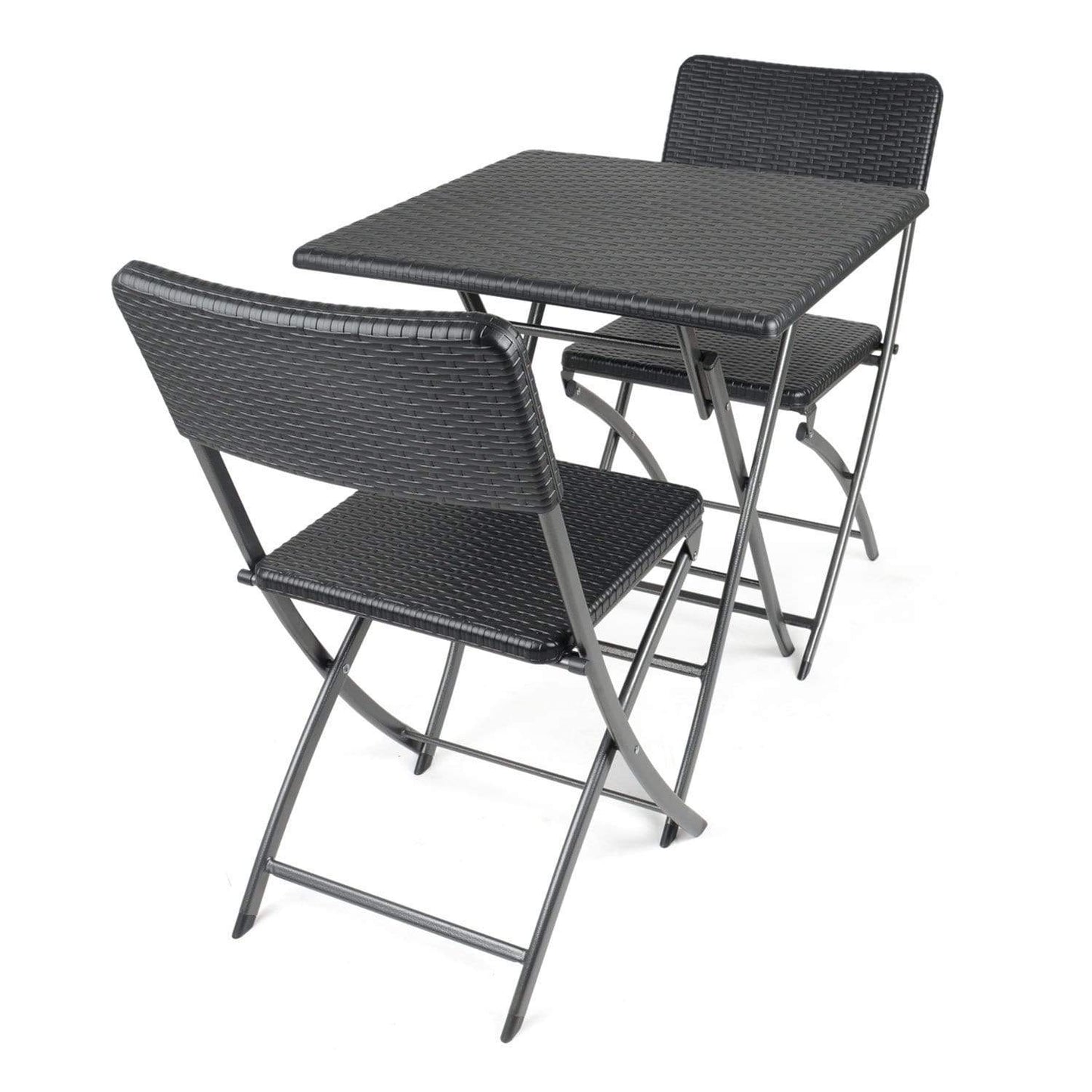 HomeWorks Outdoor Rattan Folding Bistro 2-Seater Dark Brown