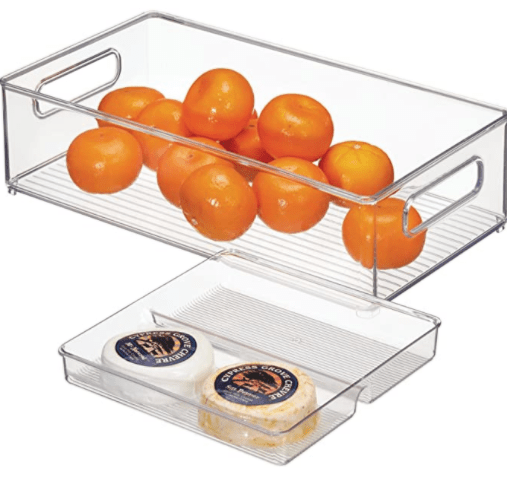 InterDesign Beauty InterDesign 2pc Kitchen Bin with Removable Divided Tray for Food Storage, Clear