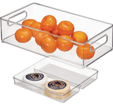 InterDesign Beauty InterDesign 2pc Kitchen Bin with Removable Divided Tray for Food Storage, Clear