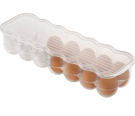 InterDesign Home & Kitchen InterDesign Refrigerator Storage Organizer for Kitchen, Covered Egg Holder, 14 Eggs, Clear