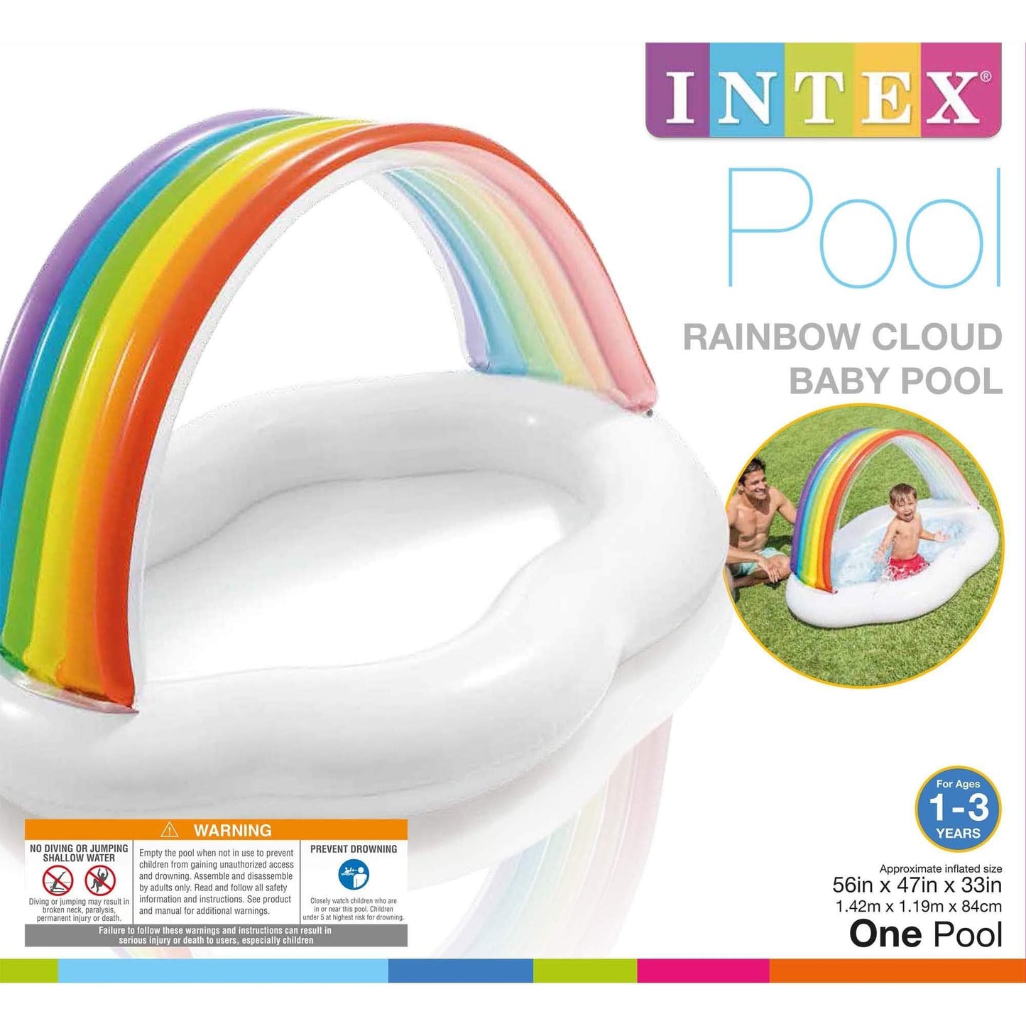 Intex Outdoor Intex Rainbow Cloud Baby Pool Age 1-3