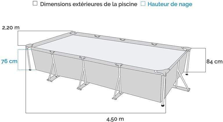 Intex Toys Intex Rectangular Frame Above Ground Family Use Swimming Pool- 28273