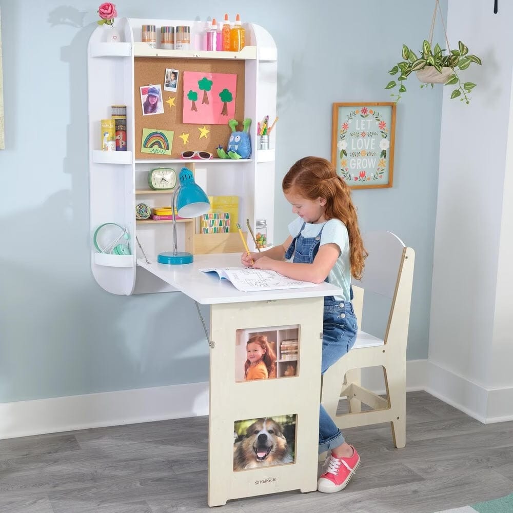 KidKraft Home & Kitchen Kidkraft Arches Floating Wall Desk & Chair - White