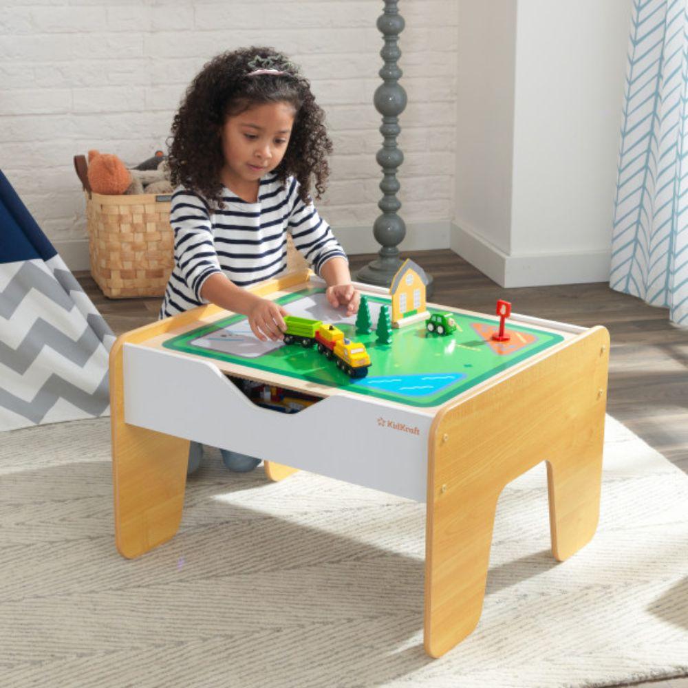 KidKraft Toys KidKraft 2-in-1 Activity Table with Board Gray & Natural