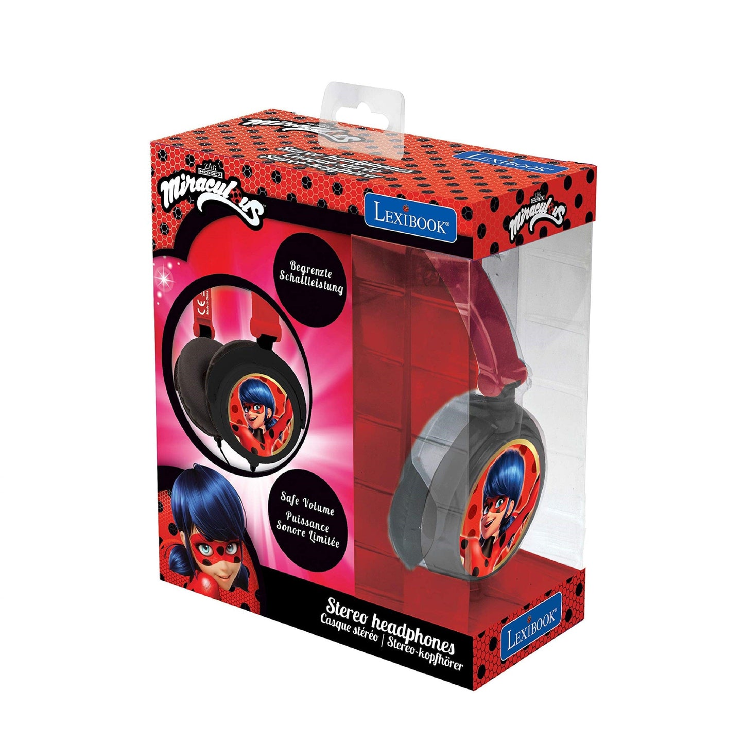 lexibook Toys Miraculous Stereo Wired Foldable Headphone with Kids Safe Volume