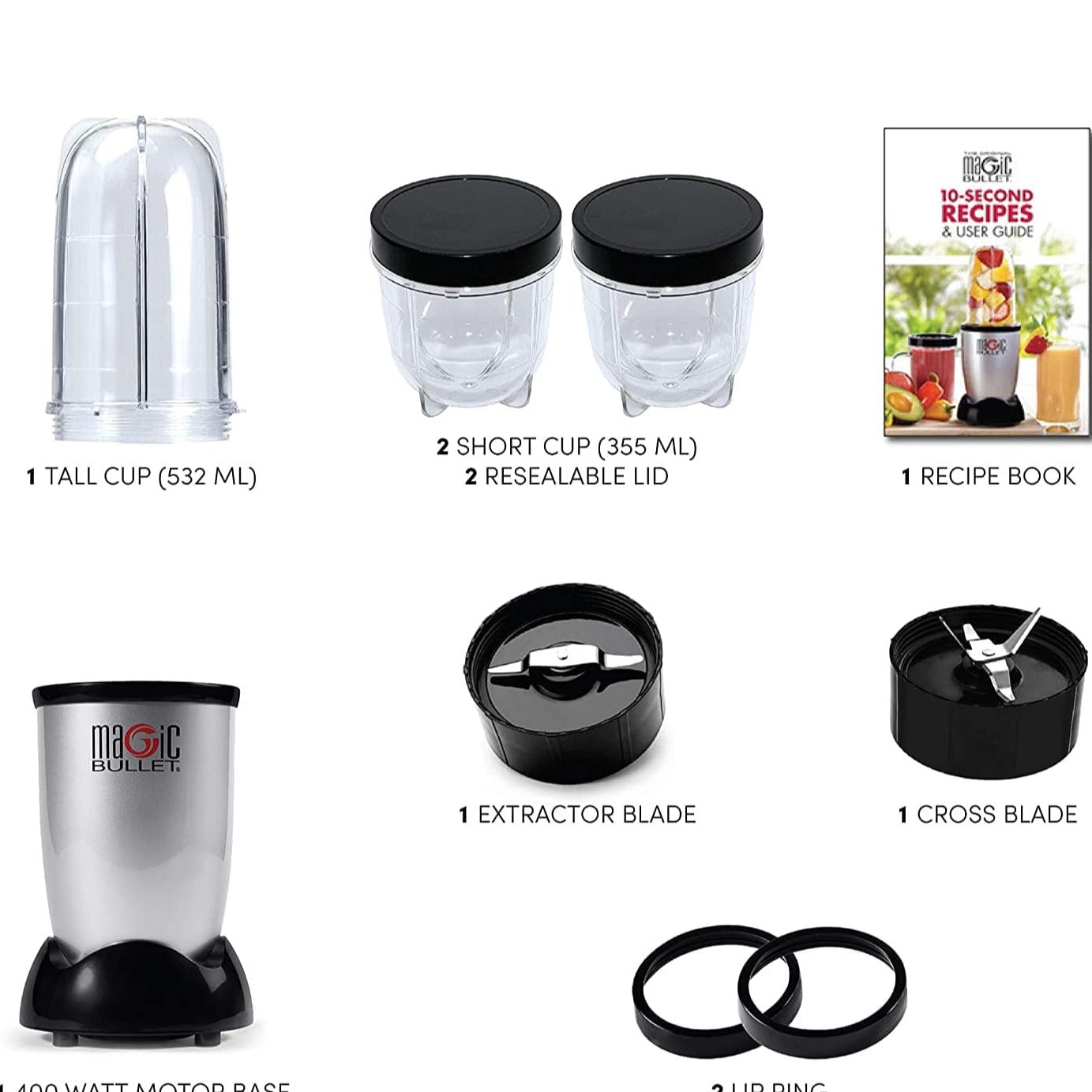 Nutribullet Appliances Magic Bullet 400 Watts 11 Piece Set