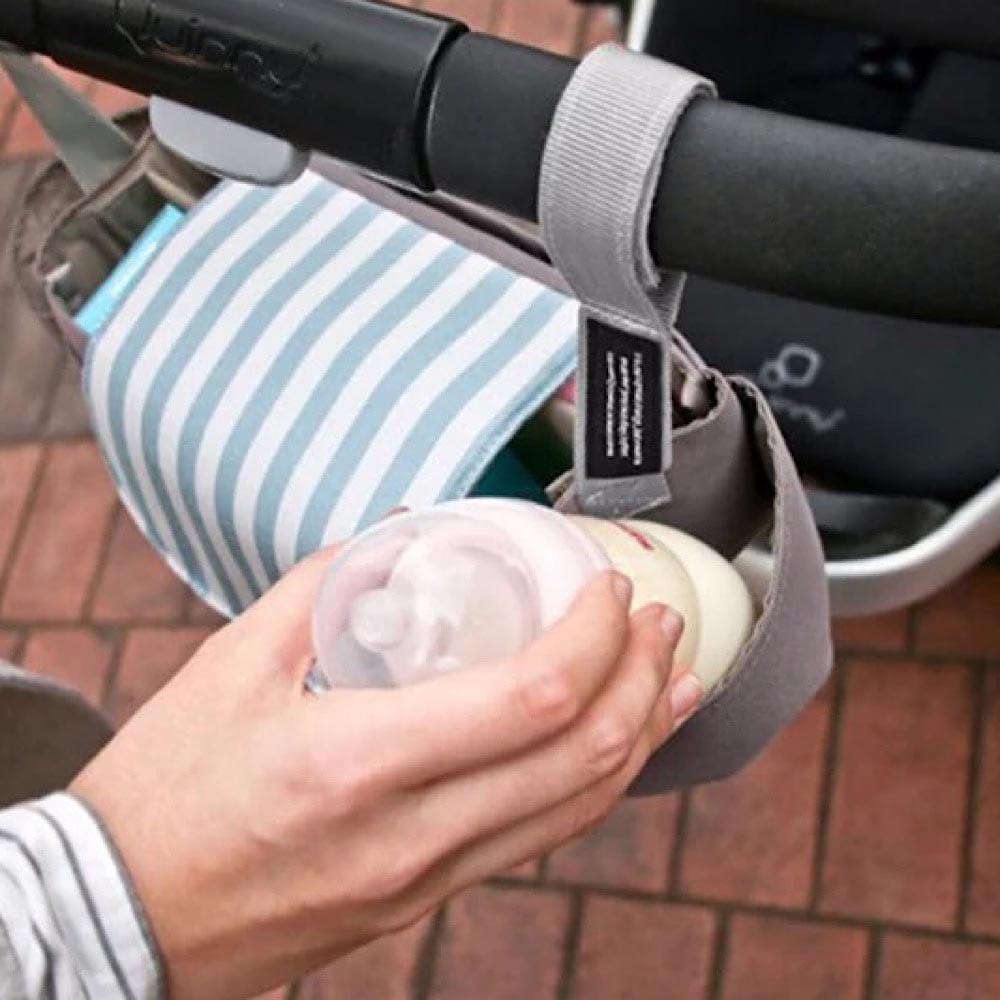 Pikkaboo Babies Hook and Hoop Universal Waterproof Stroller Organizer - Blue Stripes