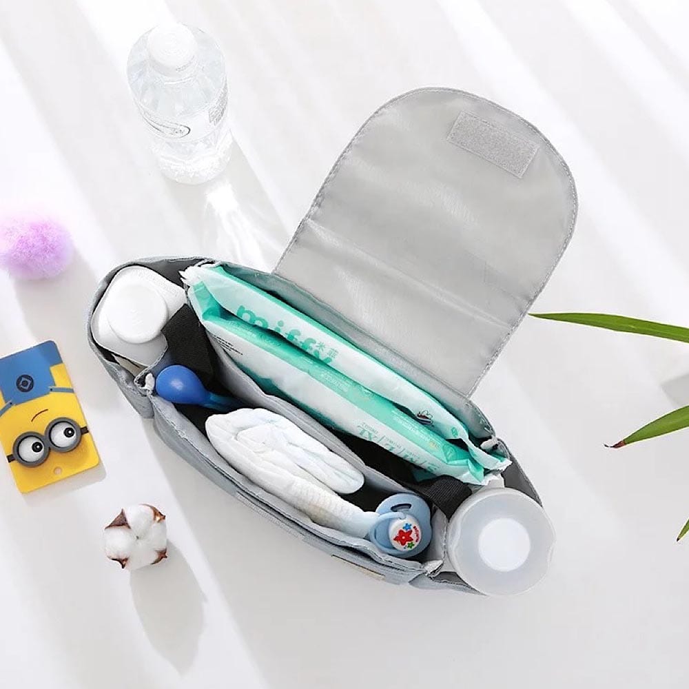 Pikkaboo Babies Hook and Hoop Universal Waterproof Stroller Organizer - Blue Stripes