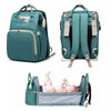 Pikkaboo Babies Pikkaboo 4in1 Diaper Bag with Changing Station/Crib-Teal Green