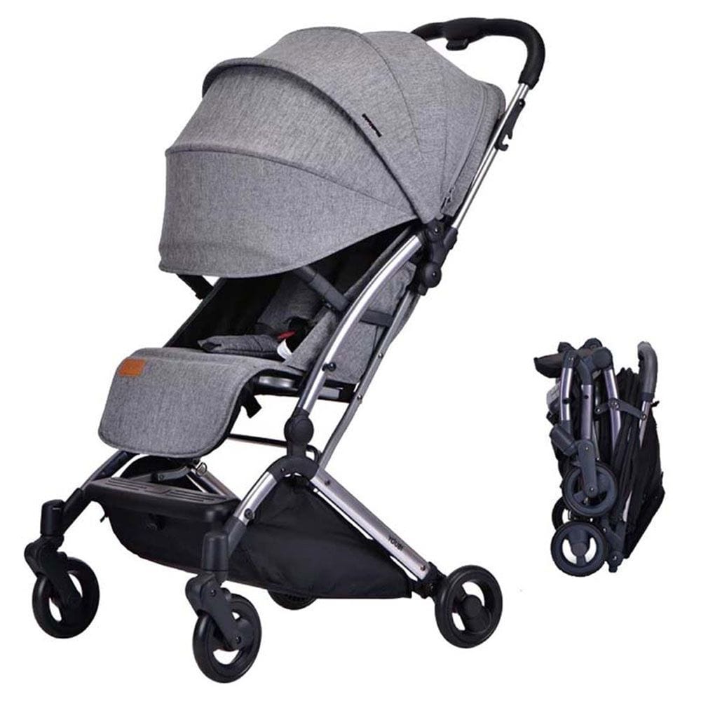 Pikkaboo Babies Youbi Toddler German Travel Light Stroller-Grey with New Born Attachment