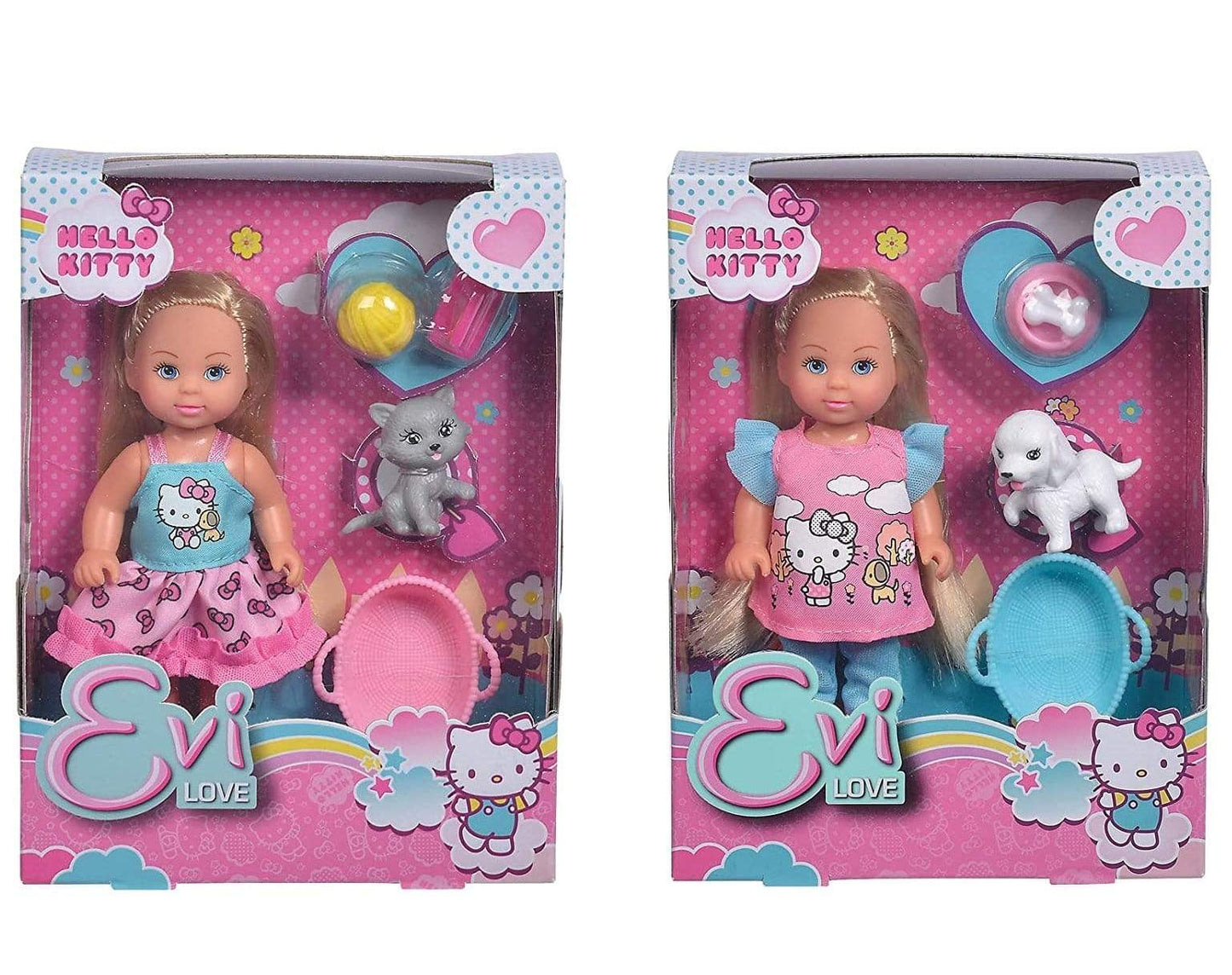 Simba Toys Hello Kitty Evi Love Animal, 2 Assorted