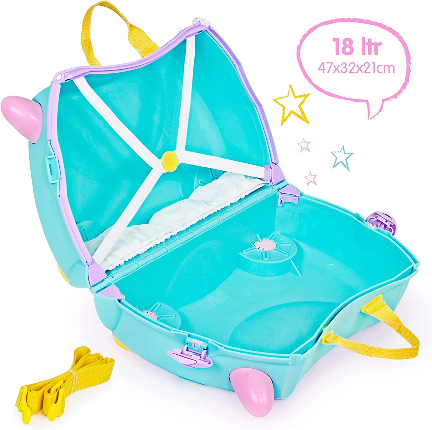 Trunki Toys Trunki Ride On Suitcase Una The Unicorn, Blue