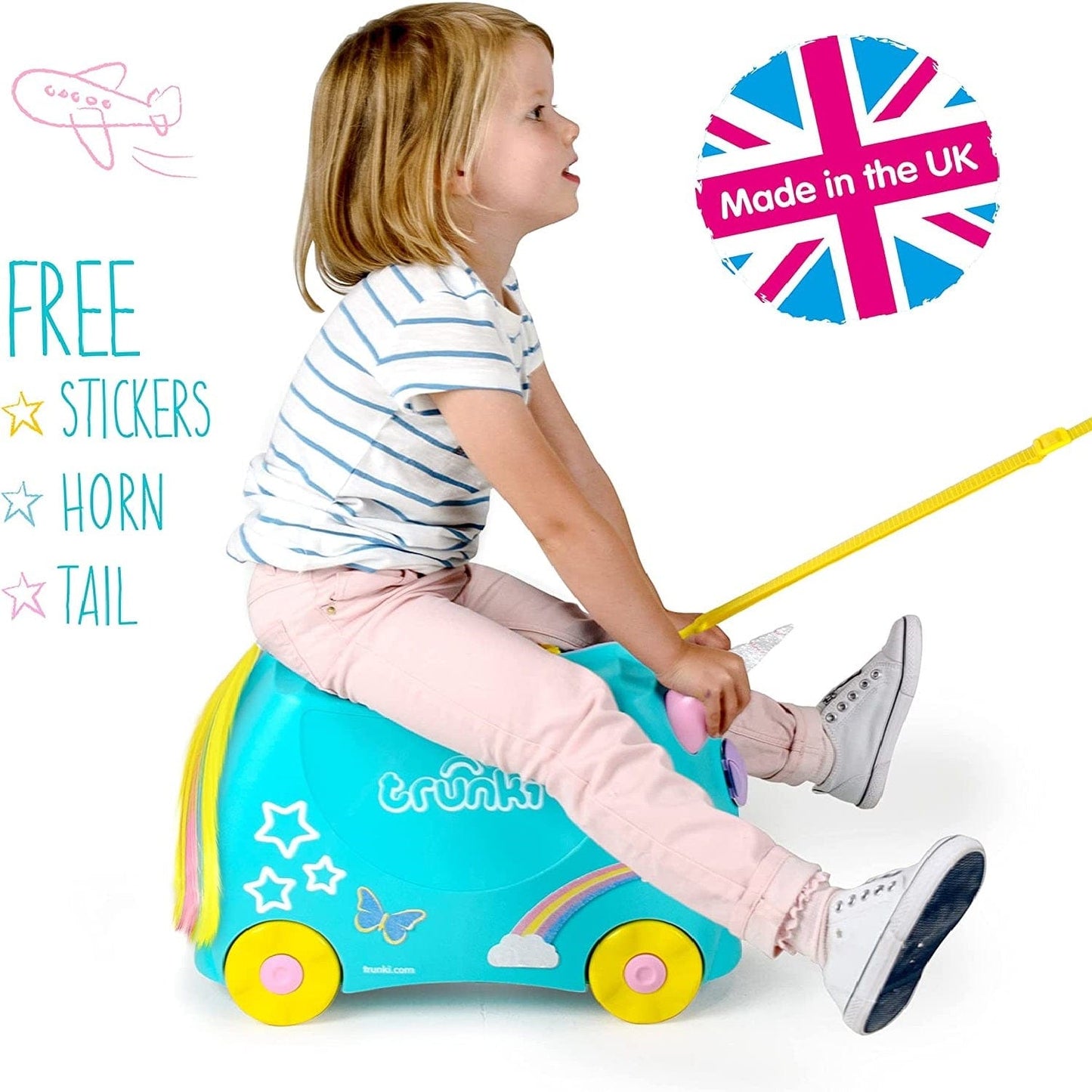 Trunki Toys Trunki Ride On Suitcase Una The Unicorn, Blue