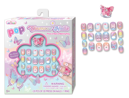 Hot Focus Pop Glamour Nails