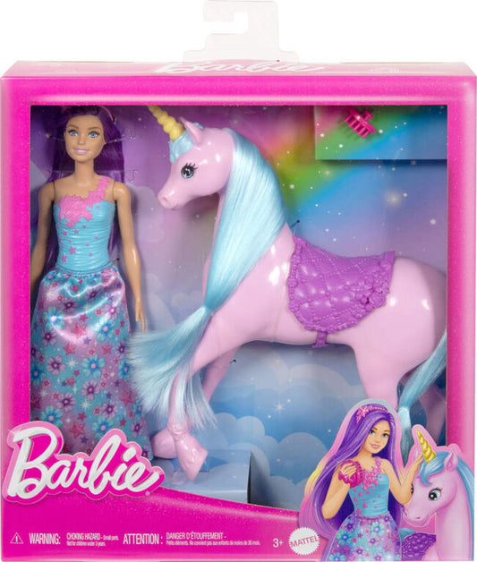 Barbie Fantasy Doll & Unicorn Toy Set