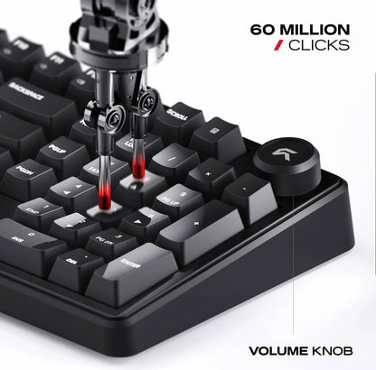 Cybeart Akula 99 Lite - Compact Full Size Wired RGB Gaming Keyboard - Black