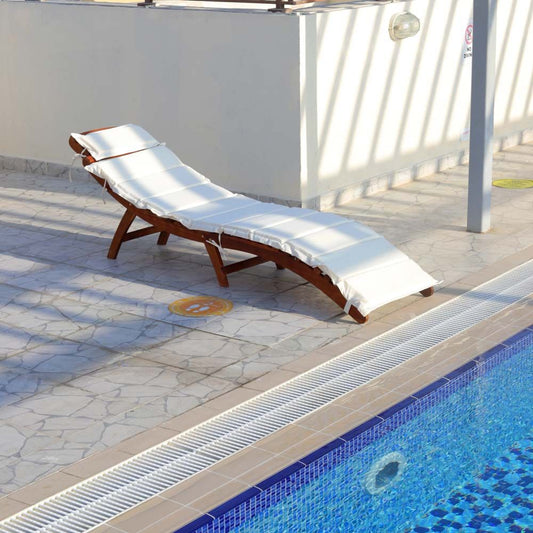 Solid Acacia Wood Sun Lounger