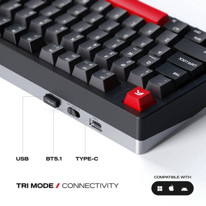 Cybeart X75 Rhino - TKL CNC Aluminium Tri-Mode Wireless RGB Gaming Keyboard - Signature Edition