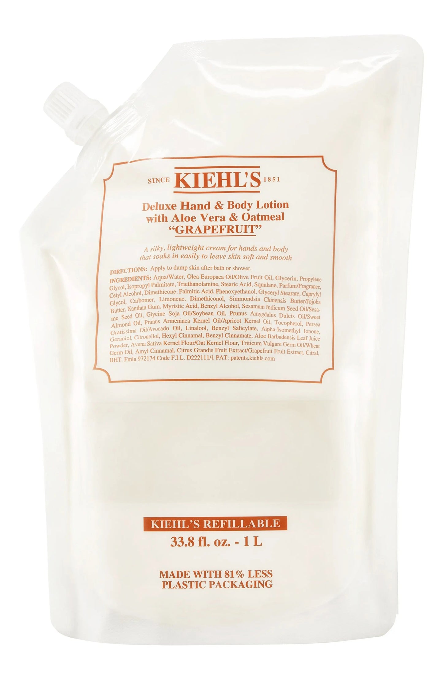 Kiehls Deluxe Hand & Body Lotion with Aloe Vera 1L