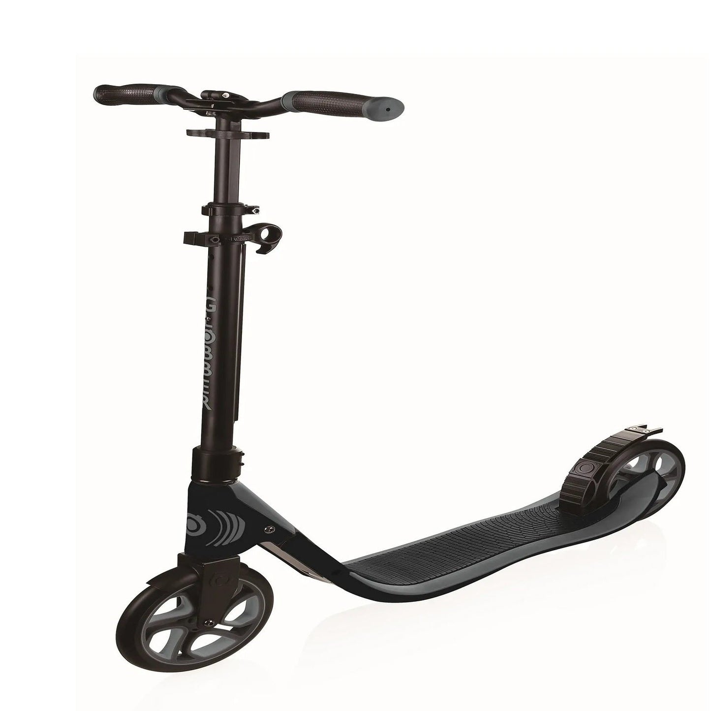 Globber - ONE NL 205 Folding Scooter - Black & Charcoal, 14+ Years, Easy Carry Design, 205mm Wheels